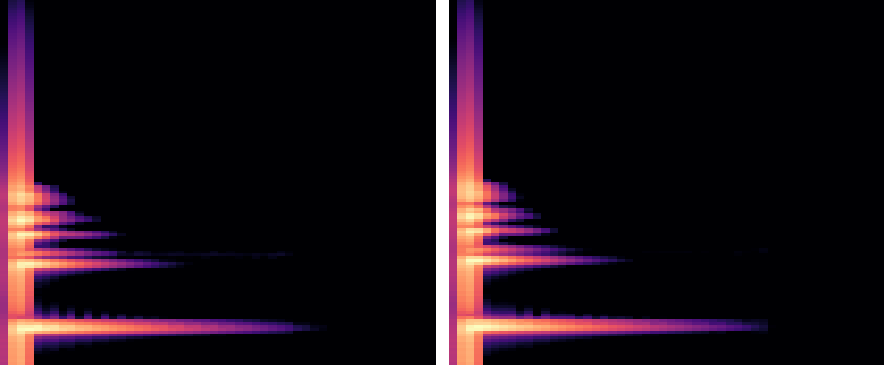 log-mel: input vs re-render